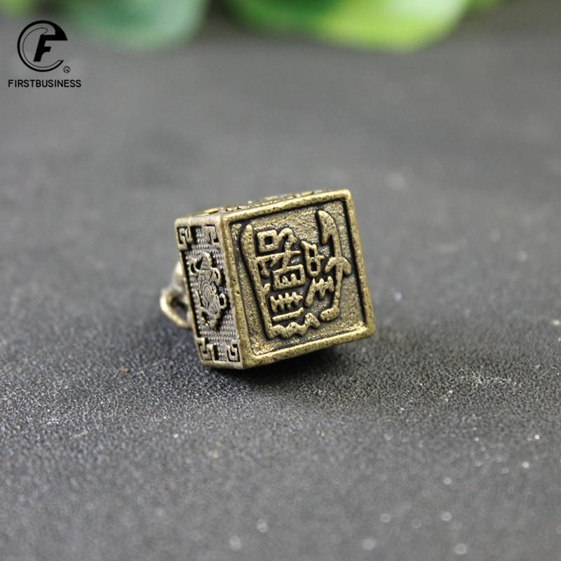 The Four Symbols Mythical Beast Pixiu Seal Ornament Vintage Brass Animal Miniatures Figurines Desk Crafts Home Decor Accessories