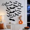 Halloween Bat Wall Stickers 3D Bats Decor Black Stickers Waterproof Shaped Art Scary Plastic DIY Room Decal for Indoor Party Supplies Outdoor Decor