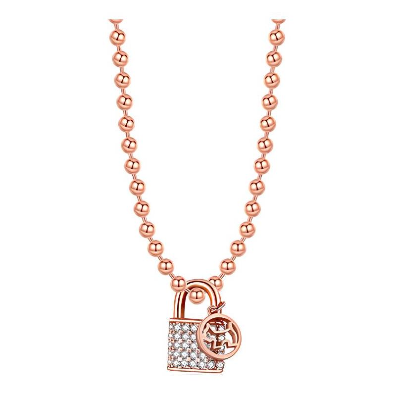 Agatha Aijiasha Heart Lock Gold Lock Pendant Safety Lock Synthetic Cubic Zirconia, 925 Silver Necklace Women s 262147C серебряный