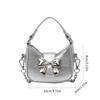 Chain Strap Messenger Bag for Women Bows Shoulder Bag PU Leather Crossbody Bag