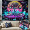 Neon Tree Shadow Tapestry Wall Hanging Aesthetic Bedroom Wall Decor - Polyester Home Decoration, Suitable for Living Room, Dorm, and Office