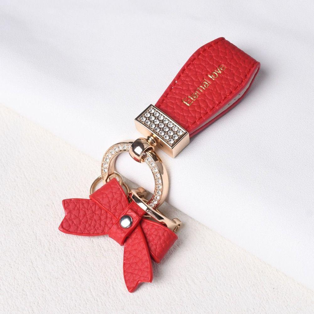 Ladies Bag Fashion Decoration Luxury Genuine Leather Keychain  Women Gift