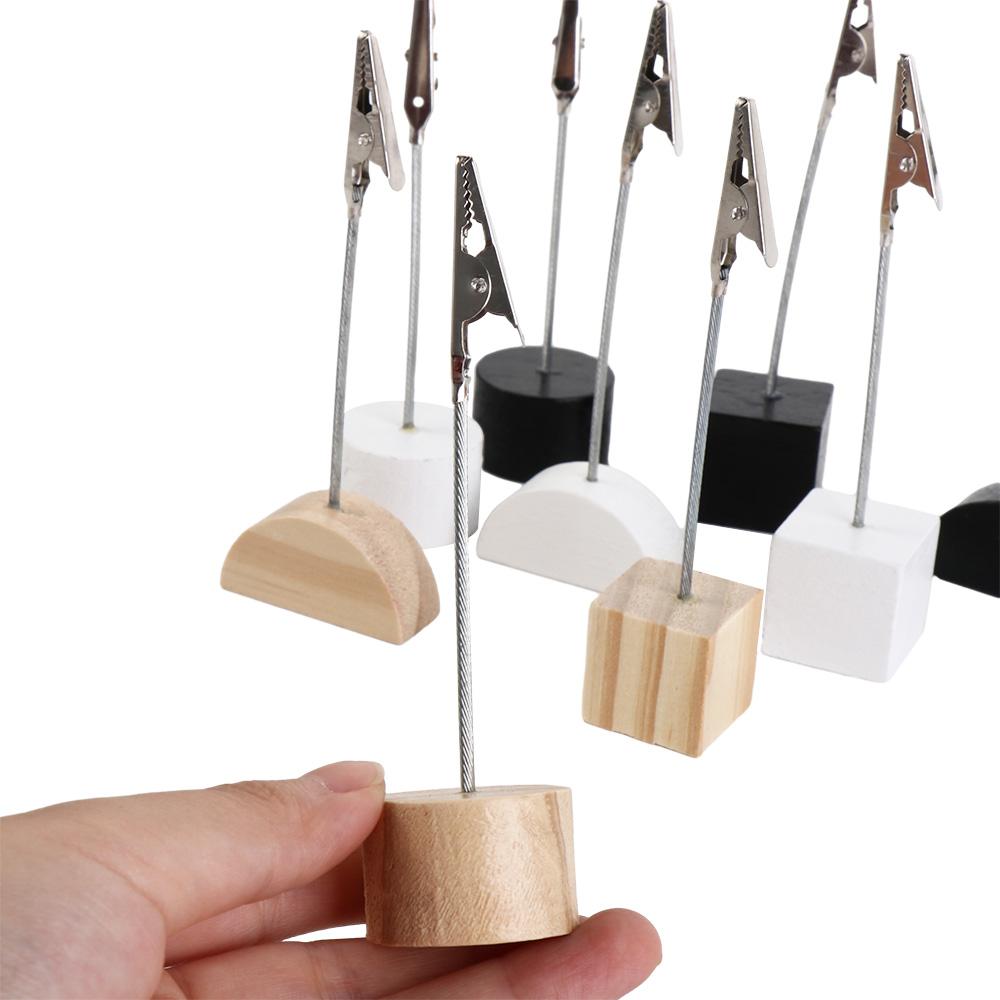 Message Memo Party Supplies Wooden Base Card Holder Bedside Ornaments Photo Paper Clamp Memo Clip