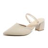 Pointed Thick Heel Solid Color Fashion Single Shoes Women's New Two Wear Cool Slippers Women's Fashion High Heel Sandals