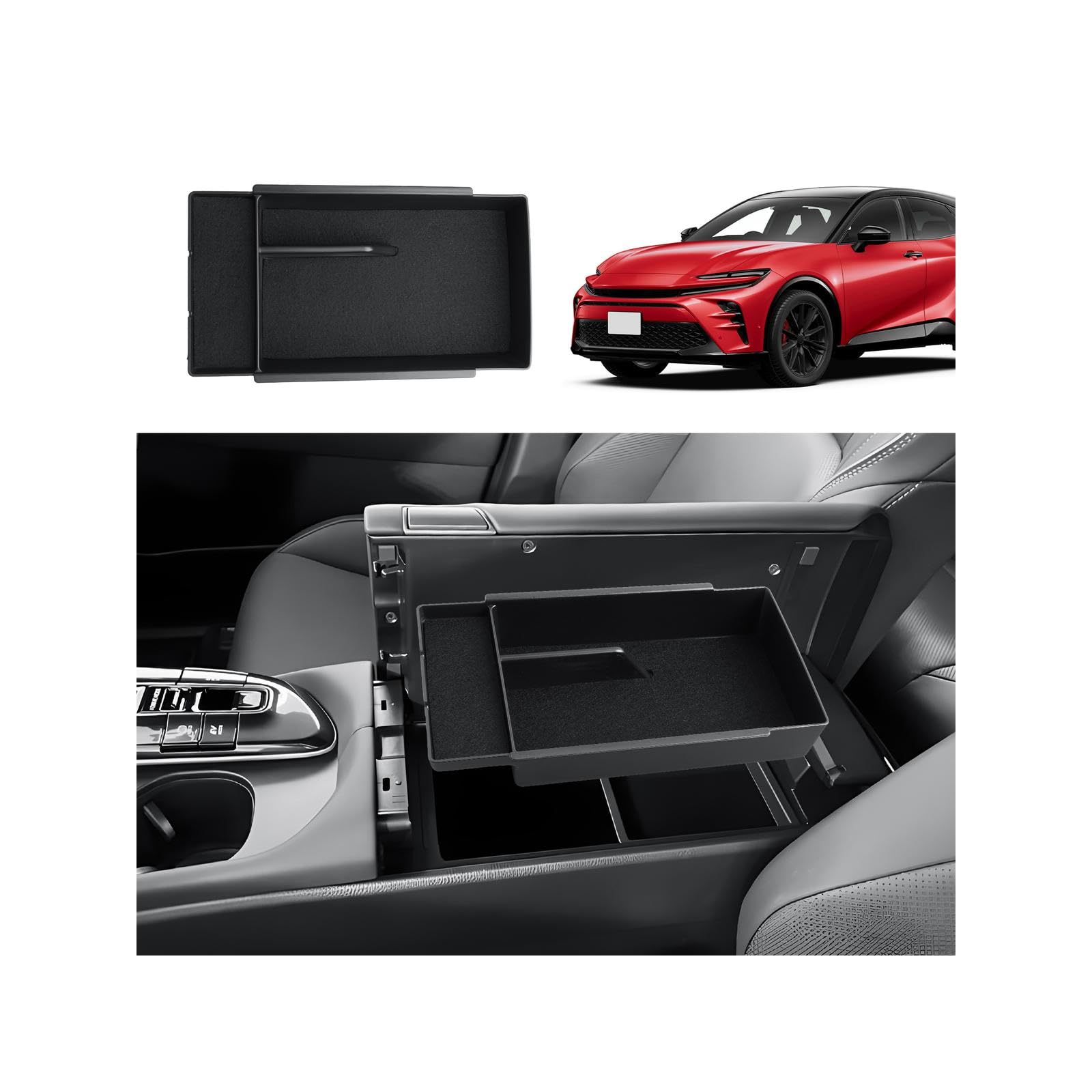 

ECOZEN Console Box for Toyota Crown Console Small Item Storage Center Car Storage Storage ABS Crown Sport Car Interior Parts Sport, Tray, Box,