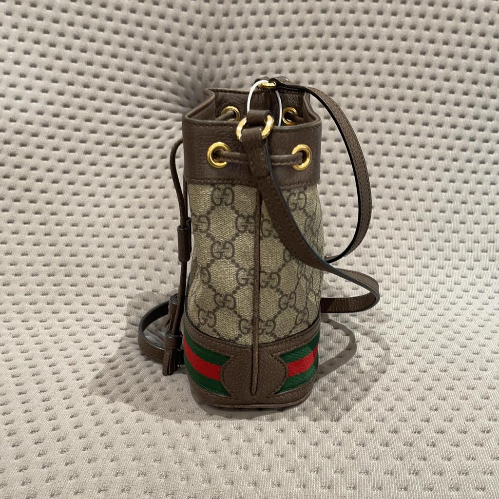 [Pre-Owned] Gucci Ophidia Mini Bucket Bag 'Beige/Ebony' - Very Good #11C711R