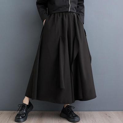 Black Plus Size Vintage High Waist Casual Loose Spring Autumn Summer Wide Leg Pants Women Trousers