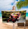 93 M-Marquezs Motorcycle Printed Beach Towel One Piece Anime Bath Towel 75x150cm Bathroom Shower Washcloth Home Decor