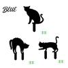 Outdoor Halloween Atmosphere Decor Garden Stake Black Cat Yard Sign with Glow-in-the-dark Ghost Signs Eyes Waterproof Spooky Silhouette for