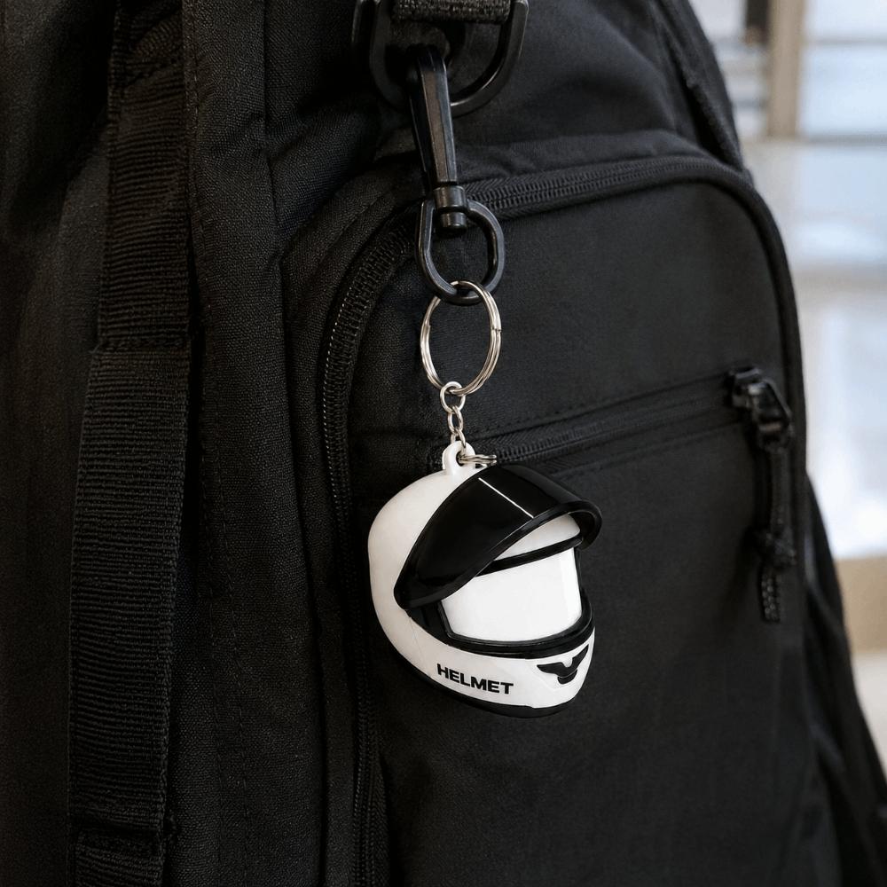Portachiavi Casco 3D Luce LED Creativo Ciondolo per Borsa Portachiavi Casco da Moto Luminoso Motociclisti