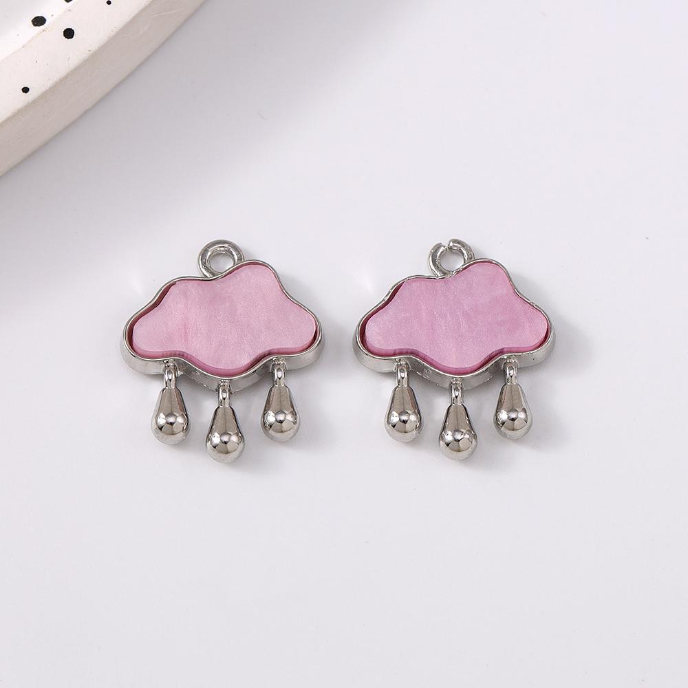 5pcs Cute Gemstone Cloud Raindrop Charms Pendants for Necklace Earrings Bracelet DIY Handmade Jewelry Accessories