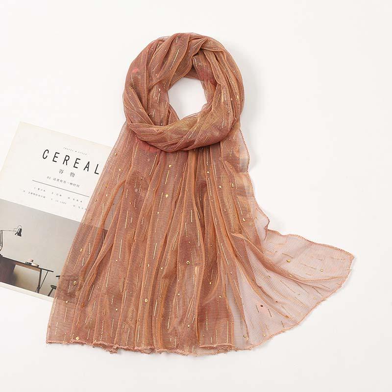 Fashion Gold Silver Thread  Long Shiny Sunscreen Shawl Female Transparent Yarn Wedding Bridesmaid Party Evening Dress Scarf R57