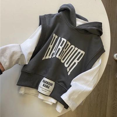 Drenge Efterår Hættetrøje Bogstav Sweatshirt Sport Afslappet Top