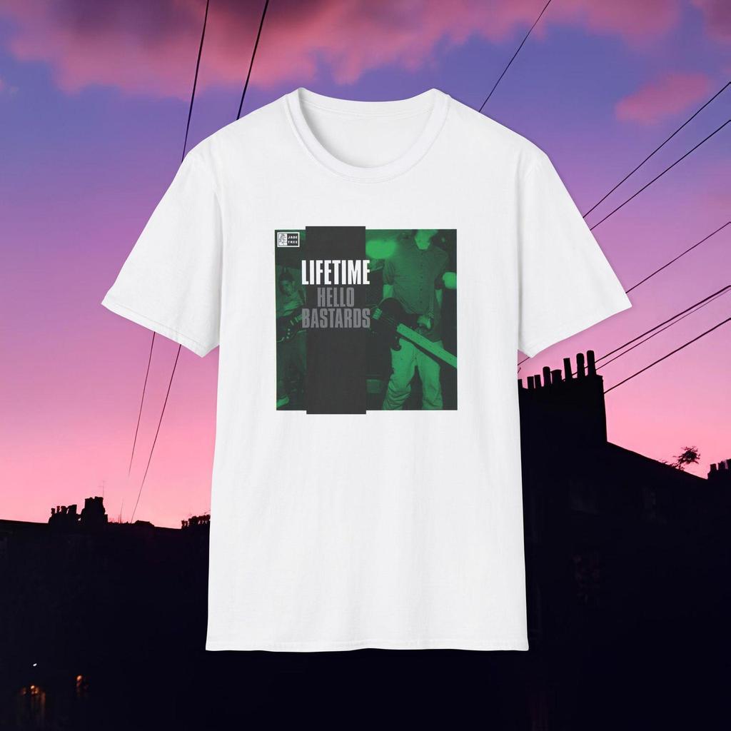 Lifetime - "Hello Bastards" Unisex Softstyle Tričko s obalem alba, 90. léta Emo Punk Rock Pop Punk Melodický Hardcore, Hudební Unisex Tričko