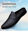 Men's Leather Slip-On Loafers: Backless Mules & Closed-Toe Lazy Driving Sandals