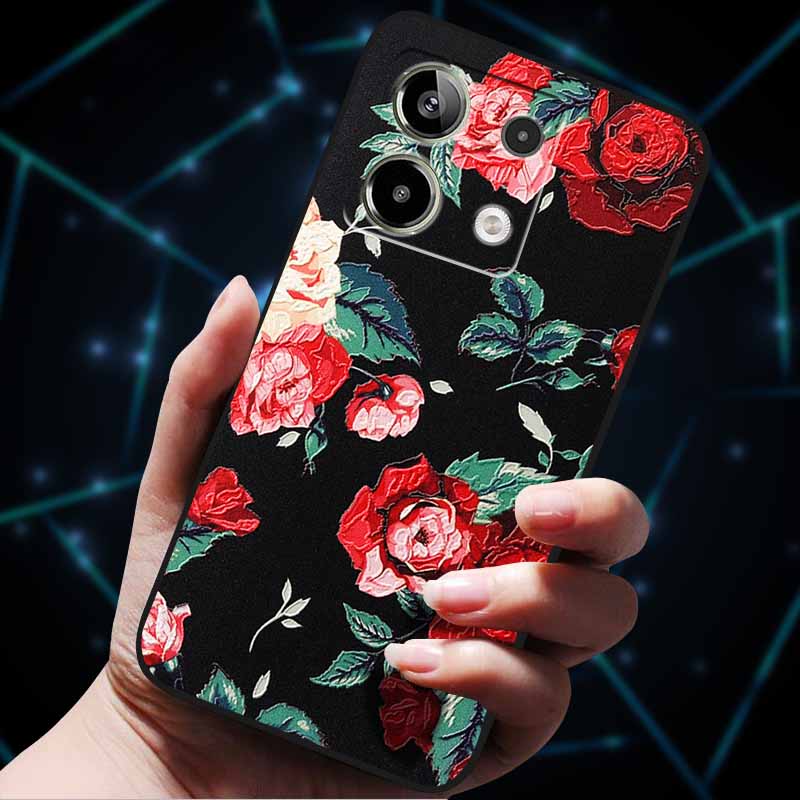 3D Flowers Emboss Fundas For Redmi Note 13 Case Note13Pro 5G Soft Silicone Phone Cases for Redmi Note 13 Pro Plus Back Cover Bag
