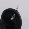 Spike Cone Barbell Piercing Ear Stud with Sparkling Stone Cross Pendant Gothic Cool Unisex Cartilage Ear Jewelry for Daily Street Style Matching
