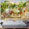 Nordic psychedelic hanging fabric background wall covering home decoration wall blanket tapestry bedroom wall hanging