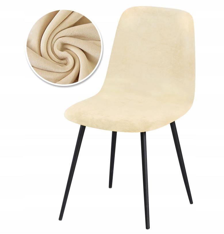 Scandinavian Chair Cover Cream Velvet Beige