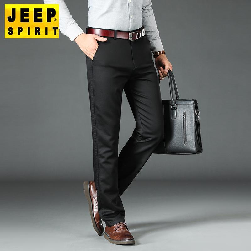 Men's Autumn/Winter Casual Gray Stretch Cotton Pants, Straight-Leg, Loose-Fit, Mid-Rise, Solid Color, Durable, Military Green J856A.