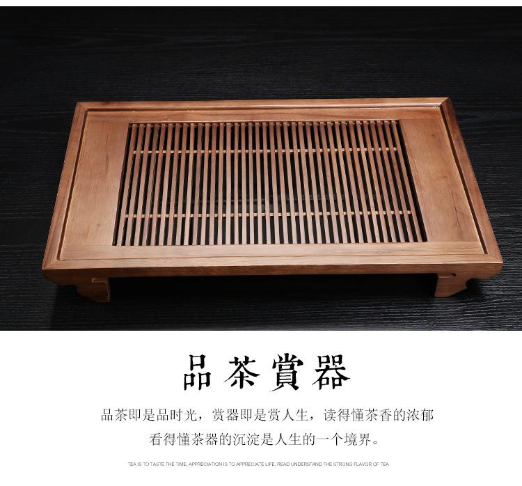 Solid Wood Tea Tray Boat Type Ke Wood Drawer Type Kung Fu Wooden Tea Sea Tea Table Water Storage Able Chinese