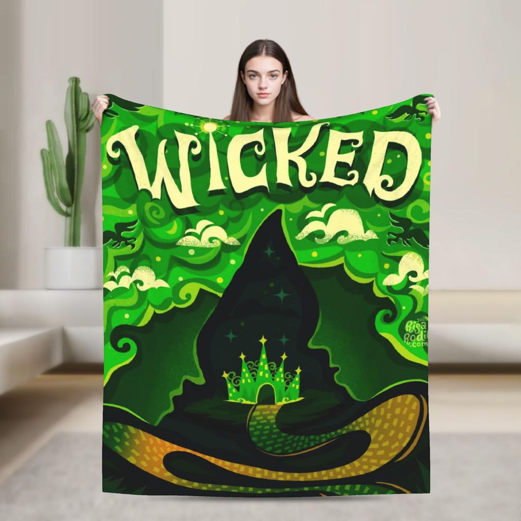 Wicked Musical Super Warm Blanket  Kids Plush Throw Blanket Comfortable Outdoor Flannel Bedspread Sofa Bed Cover