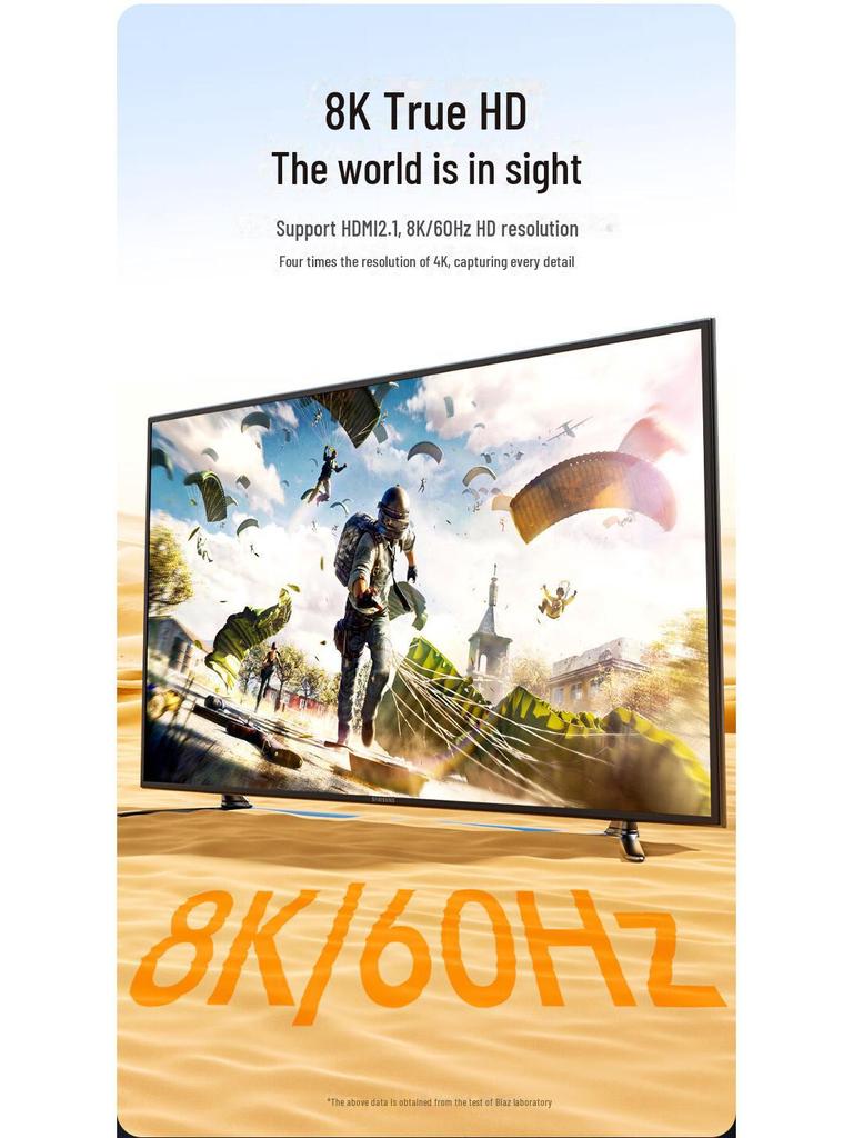 Biaz Micro HDMI til HDMI 2.1-kabel, 8K@60Hz, toveis konvertering