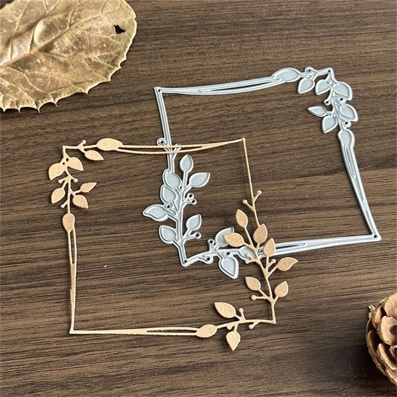 Metal Die Cuts Embossing Stencils Leaves Frame Cutting Dies Stencils for Scrapbooking Album Cards Photo Decorations
