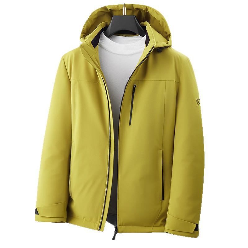 Mens Down Jacket Winter Hooded White Goose Fleece Thick Warm Casual Coat