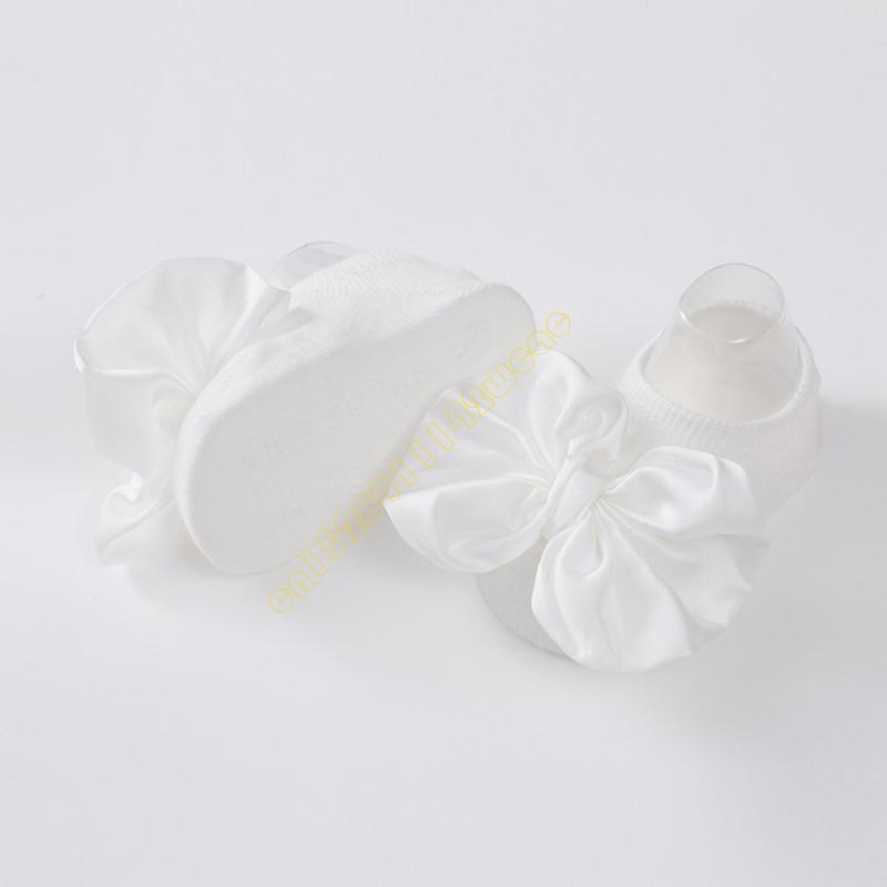 2pcs Breathable Floor Socks Bowknot Headband Infant Bowtie Socks Birthday Gift DXAD