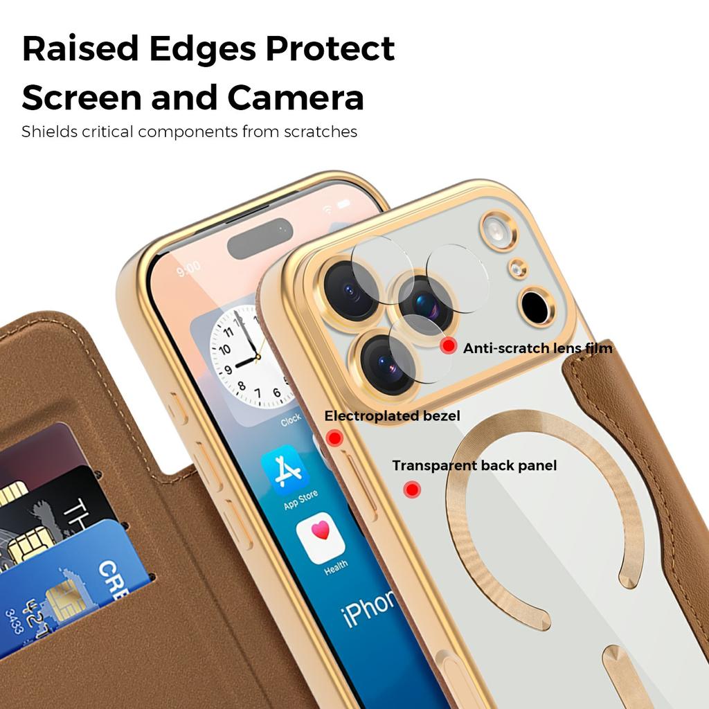 For iPhone 17 Pro Max Case Compatible with MagSafe Rhombus PU Leather Phone Cover
