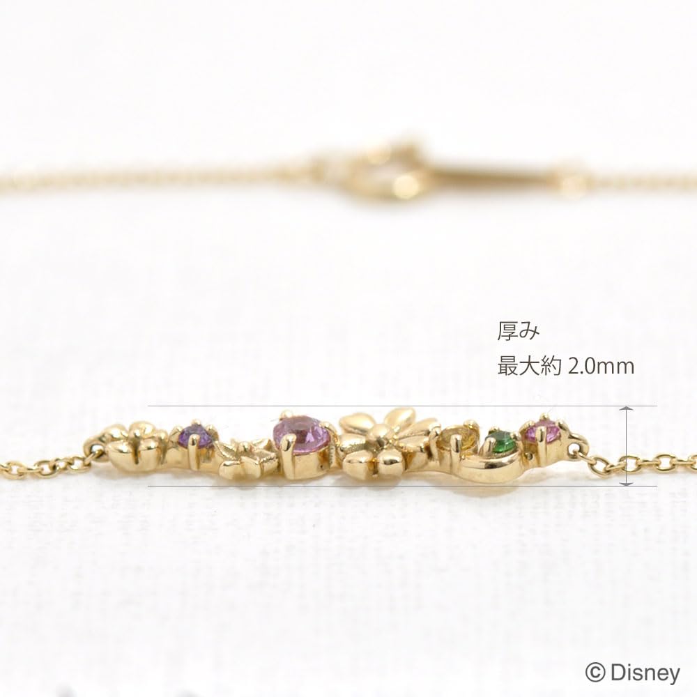 Disney Tangled Princess Bracelet, 10K Yellow Gold with Citrine, Green Garnet, and Amethyst, Christmas Design (FBLDS20021)