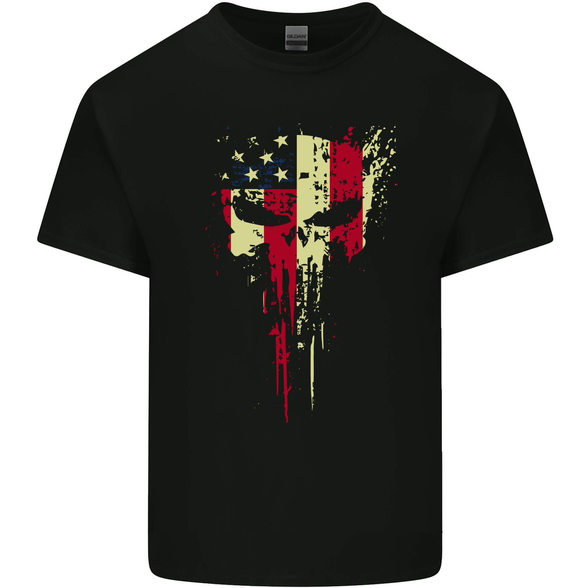 USA Gym Skull America Bodybuilding Unisexs Light Cotton TShirt S