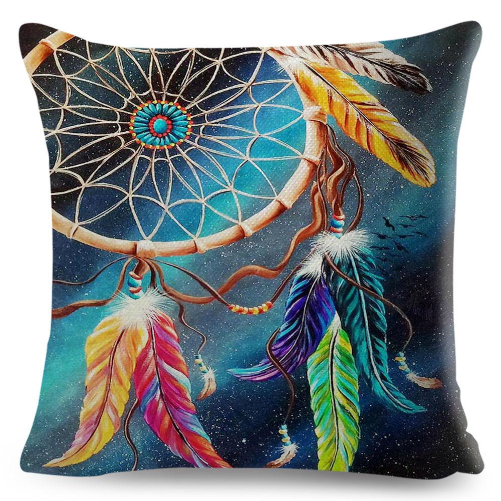 Fantasy Dream Catcher Series Decorative Pillowcase Bohemian watercolor cushion cover Sofa office seat cushion cover Home decor