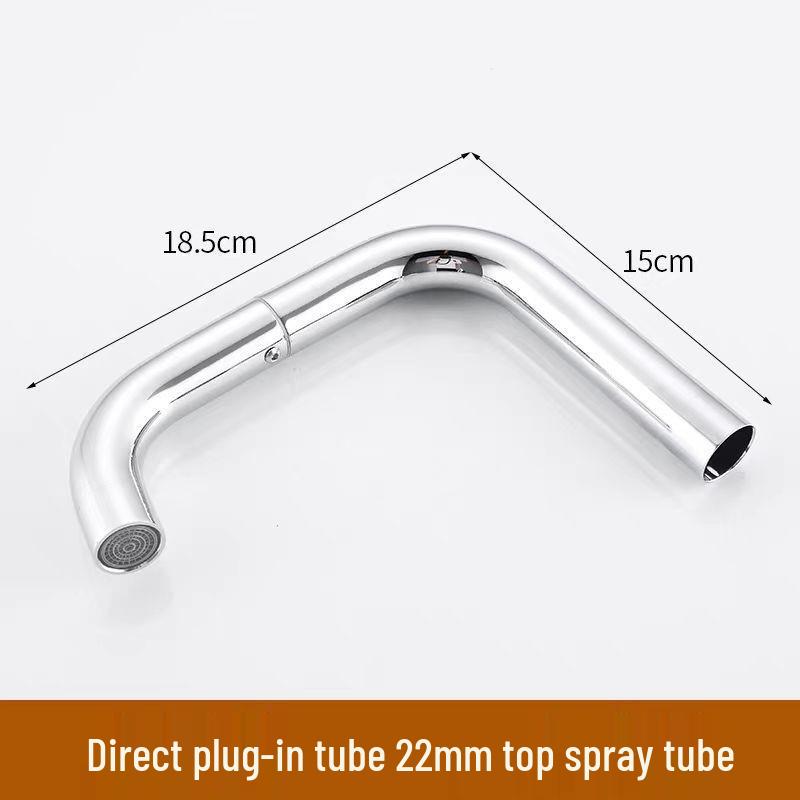 Universal Stainless Steel Kitchen Faucet Spout, Single Handle, Cold/Hot Swivel, Large Bend for Sink Repair