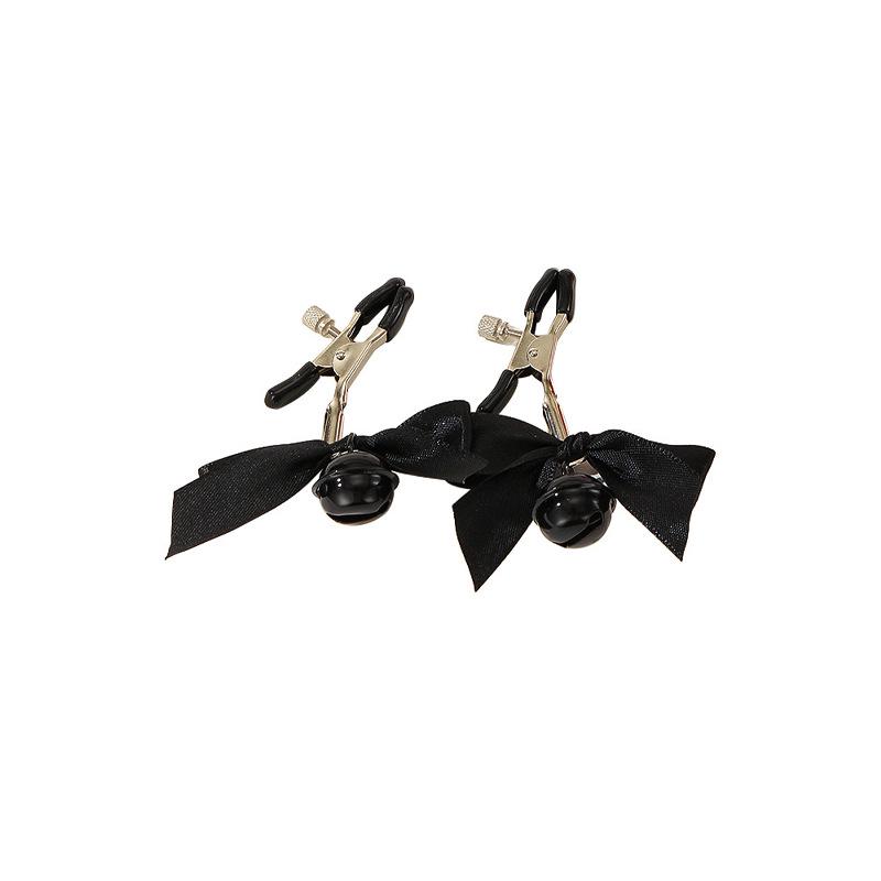 Bow Bell Nipple Clamps for Couples: Bondage Fun Toys for Nipple and Vagina Training and Punishment