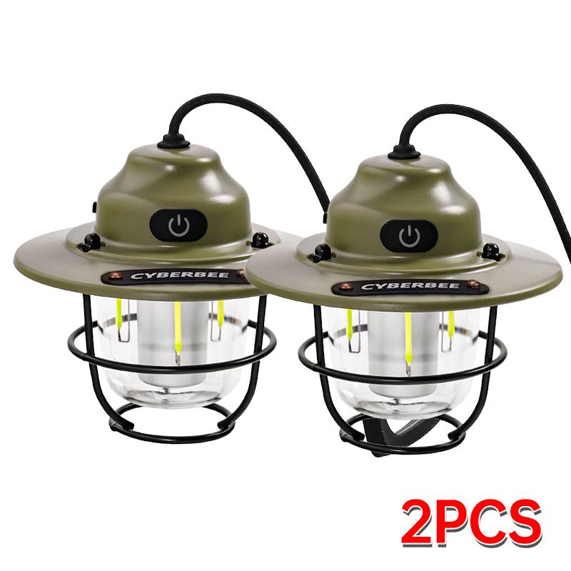 Outdoor Portable Handheld Light with Long Lifespan Tent Light Hanging Light Typec Rechargeable Flashlight Waterproof Light