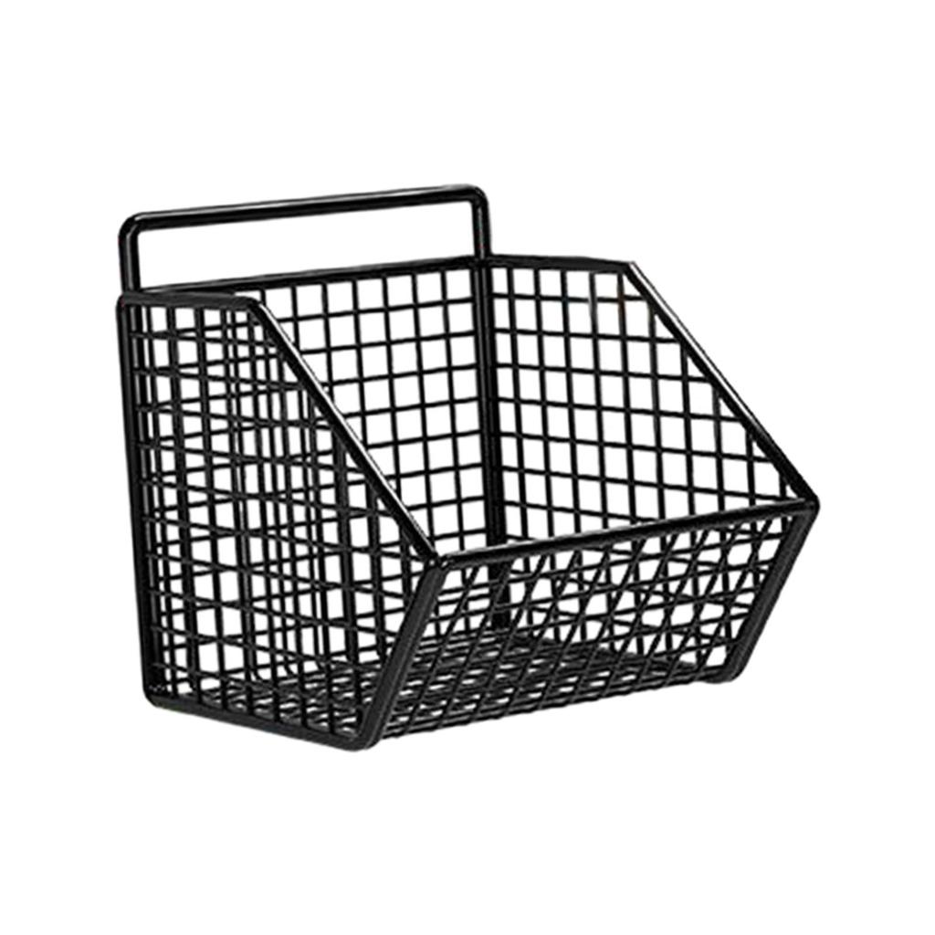 Grid Storage Baskets, Metal Wire Basket Wall Mount, Hanging Kitchen Baskets for