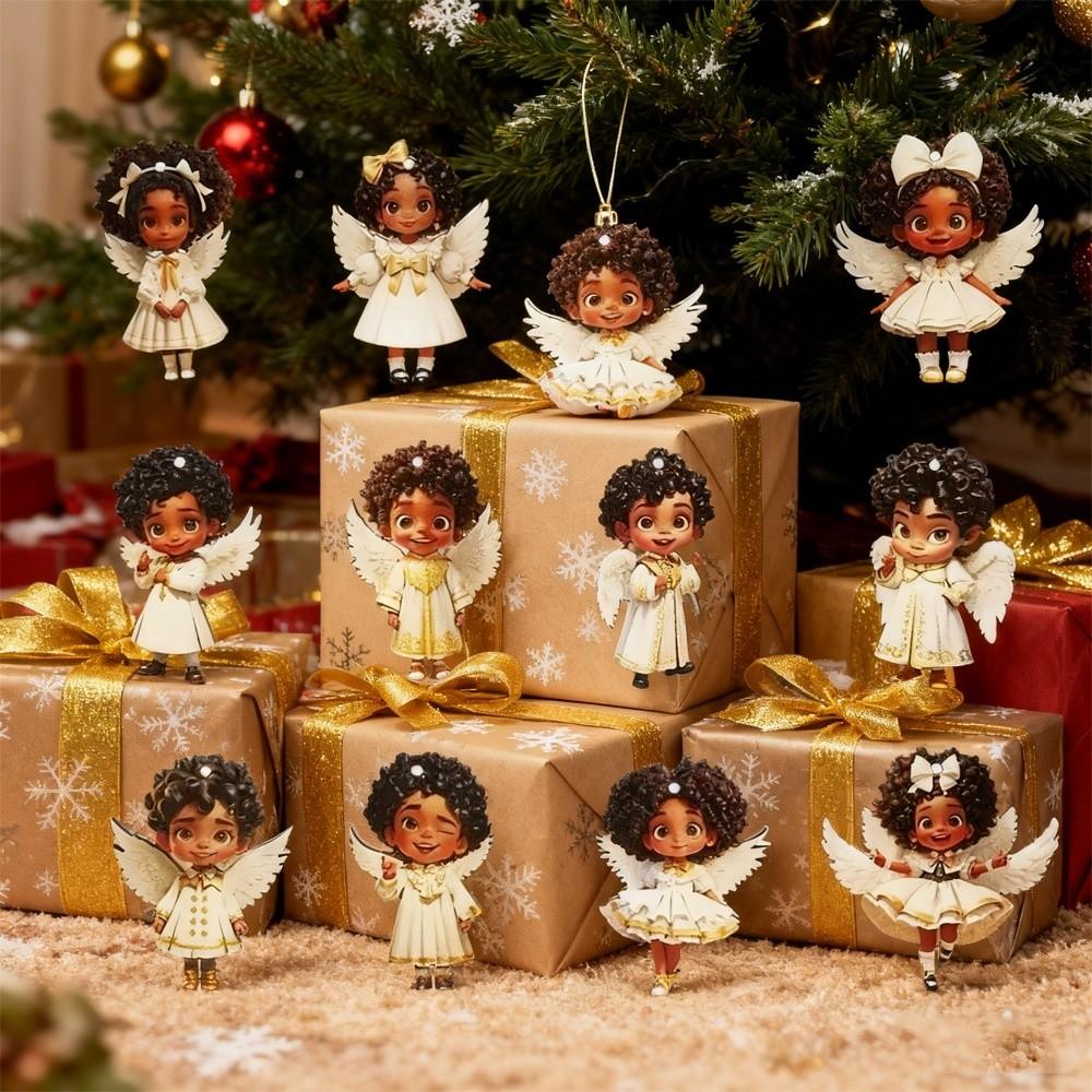 24/36 szt. Wiszące zawieszki świąteczne w stylu vintage, ozdoby na choinkę, nowe zawieszki aniołki, dekoracje świąteczne