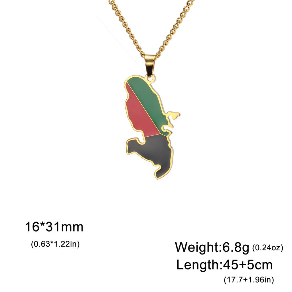 Martinique Island Map Pendant Necklace Stainless Steel Men Women GoldSilver Color Charm Fashion Country Map Jewelry Gift