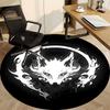 1pc Dragon Emblem Office Round Area Rug, Under Office Chairs Bedroom Living Room Home Decor, Room Deco, Available in Various Sizes