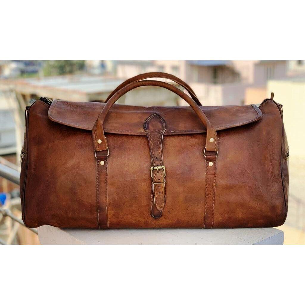 Sac officiel en cuir Duffle voyage hommes bagages salle de sport Vintage week-end nuit