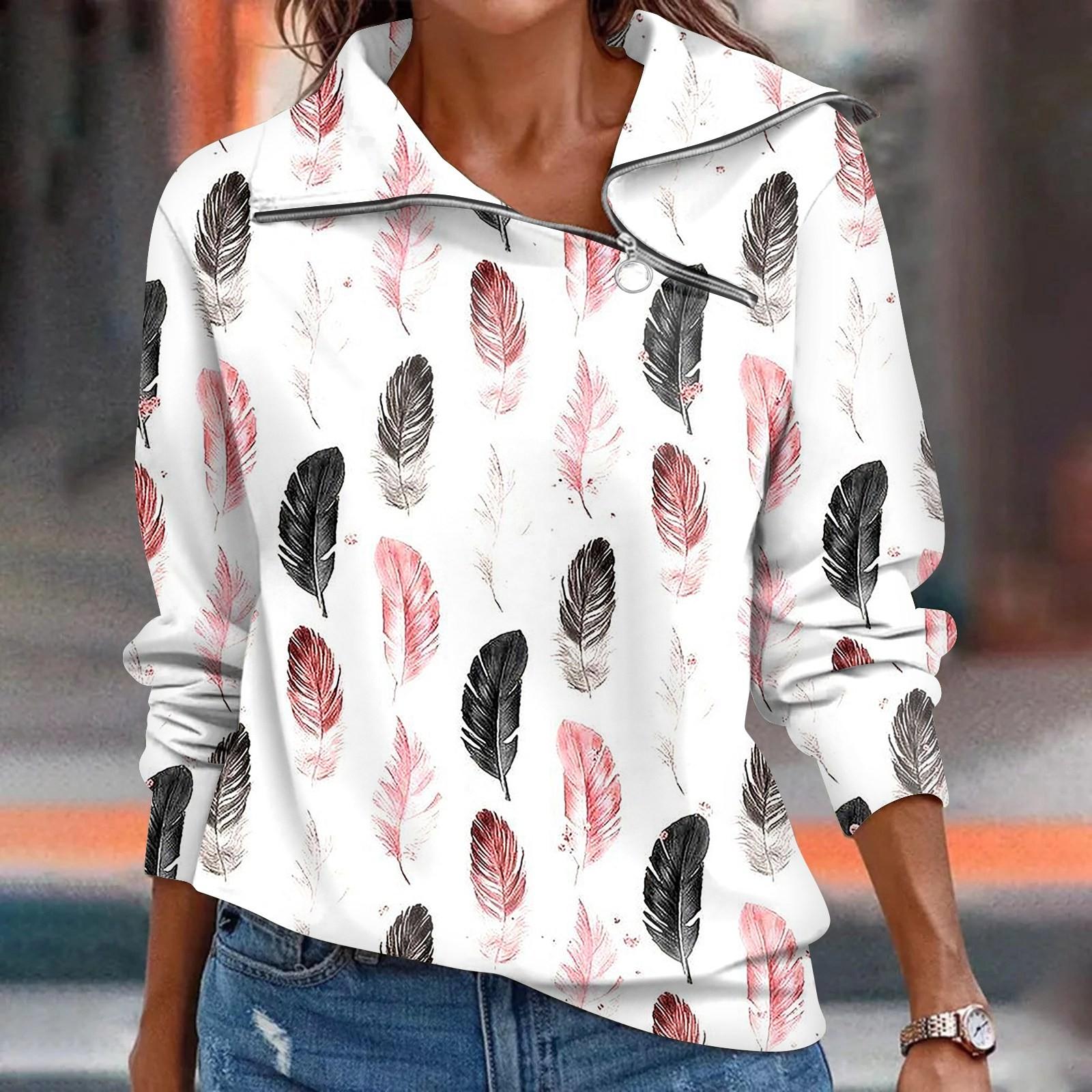 

Женская осенняя футболка, свободный пуловер, спортивные топы, повседневный топ с V-образным вырезом и длинным рукавом с принтом XL белый