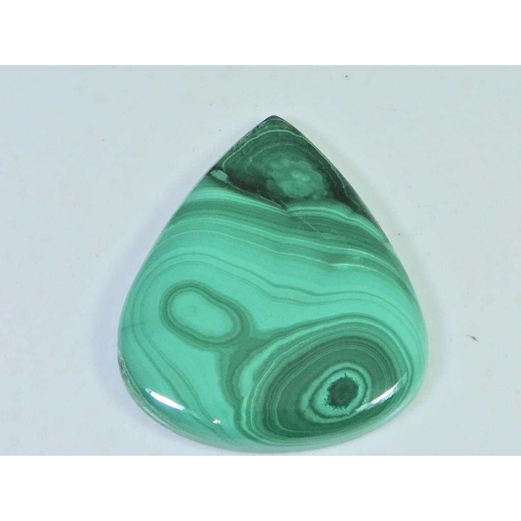 131Cts. Natural Green Malachite Pear Cabochon Loose Gemstone 39X48X06 MM B-402