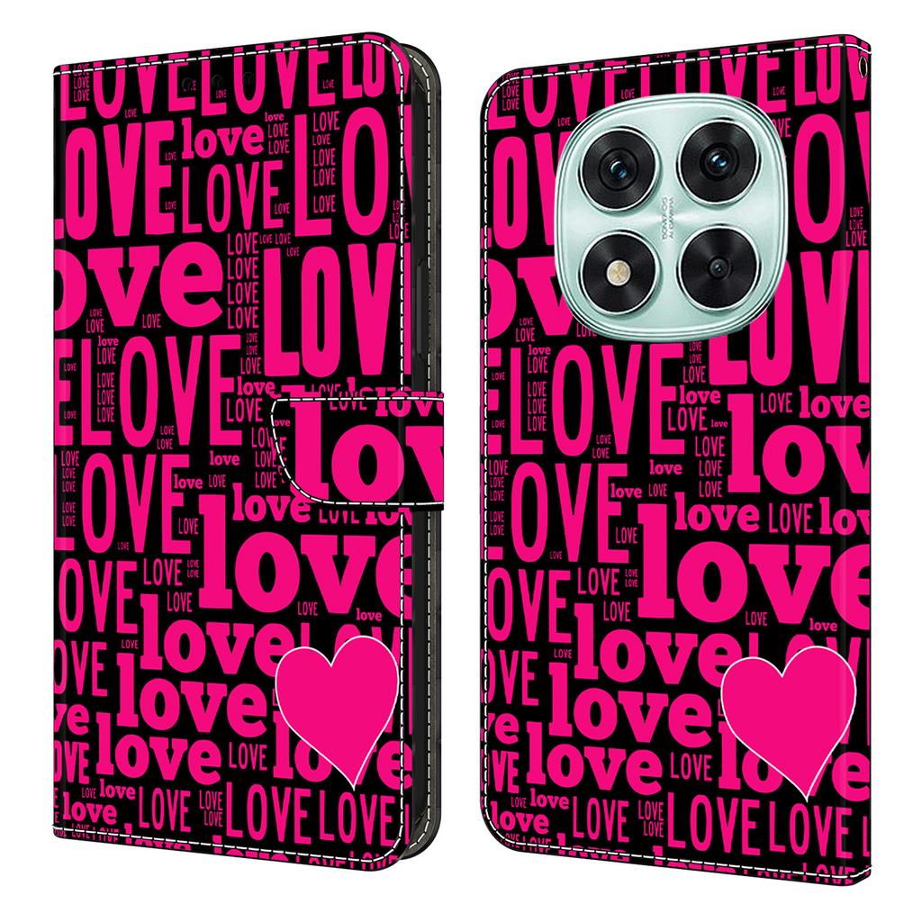 Pro Xiaomi Redmi Note 14 Pro 4G Peněženkové pouzdro Vzorový potisk PU kůže Vyklápěcí Stojánek Kryt na telefon