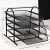 Wire Mesh Four File Rack File Tray File Frame Information Column Magazine Column Bookcase Multi-layer Shelf