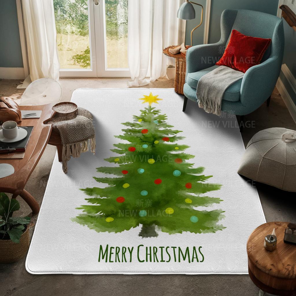 House Entrance Carpet Home Door Mat Living Room Bath Foot Bathroom Non-slip Water Absorption Rugs Bath Merry Christmas Winter