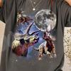 Retro Triceratops Moon Shirt, Vintage Celestial Dinosaur Tee, Aesthetic 90s Dino Tshirt, Wild Triceratops Moonlit Graphic, Cottagecore Gift
