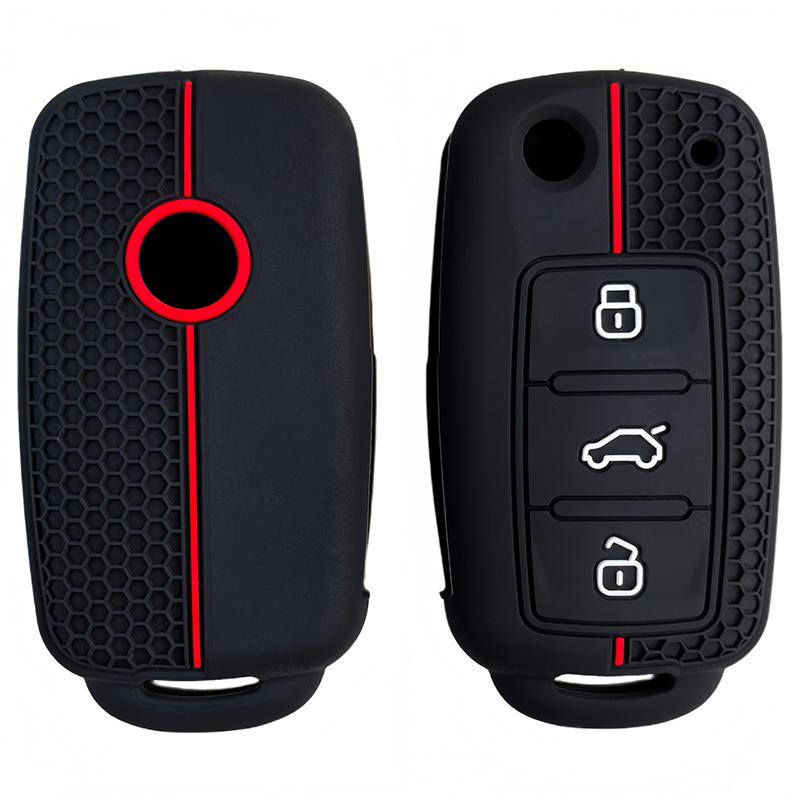 Silicone Car Key Case Cover Shell For Vw Volkswagen Polo Golf Passat Beetle Tiguan Jetta Seat Leon Altea Skoda Octavia Kodiaq