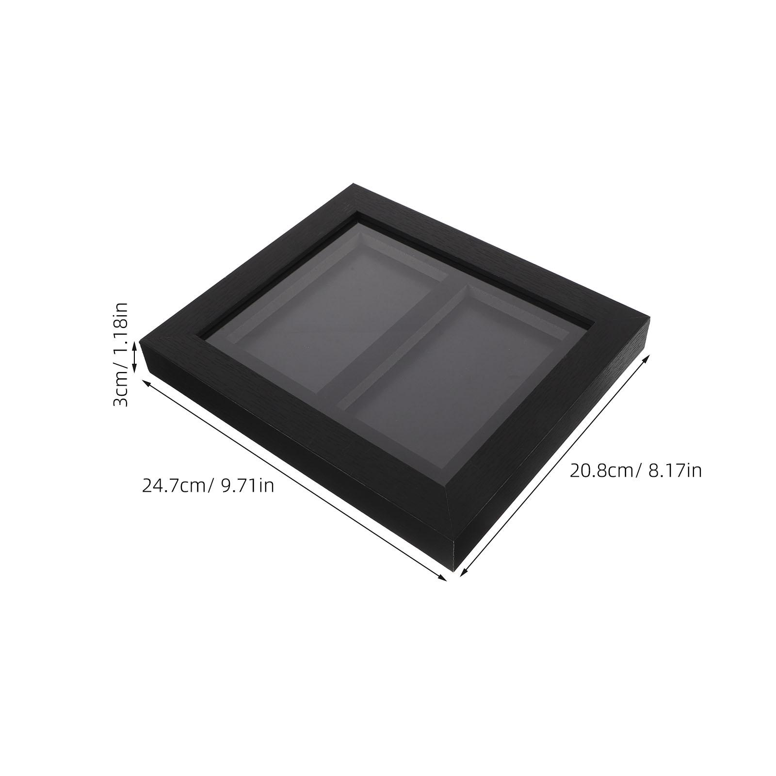 

Trading Card Display Frame 2-Grids Wall Mount Game Card Display Case 9.6x8.2x1.2 Inches Clear Protective Frame Psa Baseball